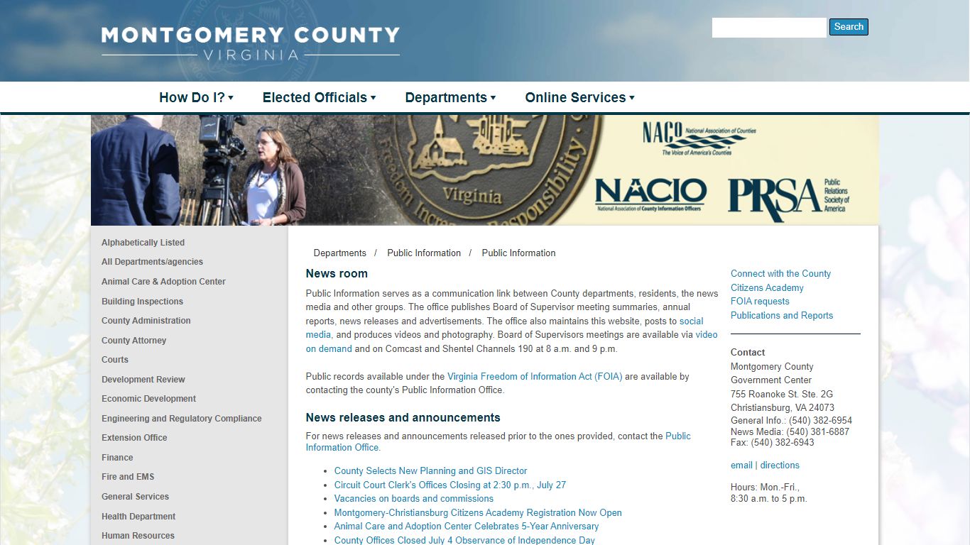 Public Information - Montgomery County, VA